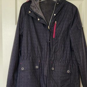 Rain Jacket -  Size Medium, Reversible to Faux Fur, Made by Free Country, Grey